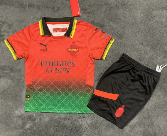 Maillots enfants 24/25 AC Milan troisième maillot extérieur noir