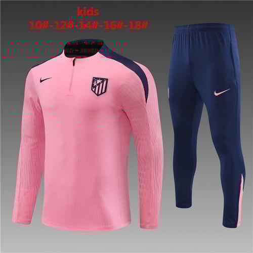 Survêtement demi-zip rose Atletico Madrid 24/25 pour enfant