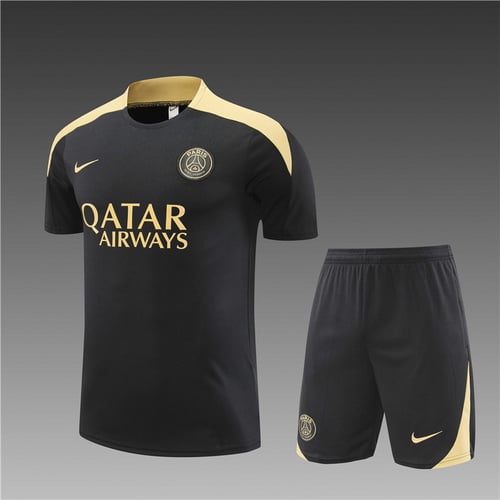 Maillots d'entraînement PSG Noir/Or 24/25