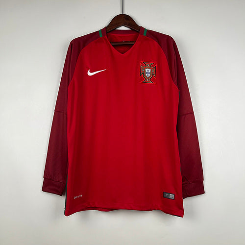 Maillot domicile rétro Portugal 2016 à manches longues