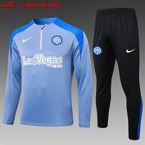 Survêtement Inter Milan 24/25 gris bleu demi-zip