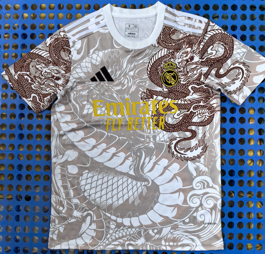 Version Fans 25/26 Real Madrid Brown Dragon Édition Spéciale