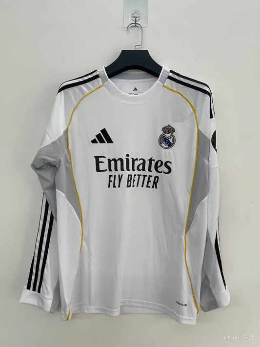 Maillot domicile à manches longues du Real Madrid Version 25/26 pour les fans