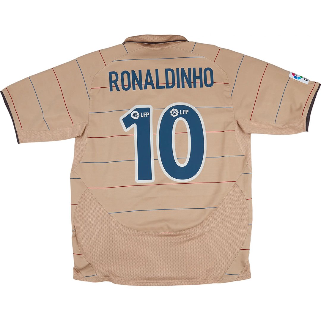 Maillot rétro Ronaldinho 10 Barcelone extérieur 2003/05