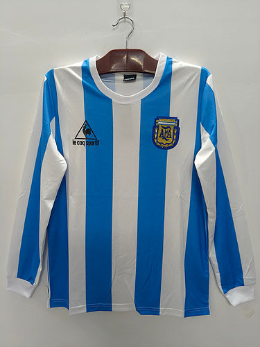 Maillot rétro à manches longues domicile Argentine 1986