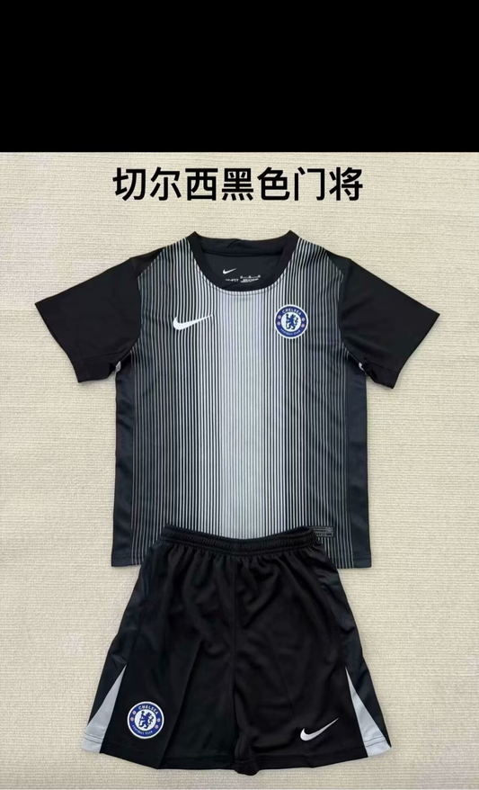 Kits adultes 25/26 Nouveau gardien de but noir de Chelsea