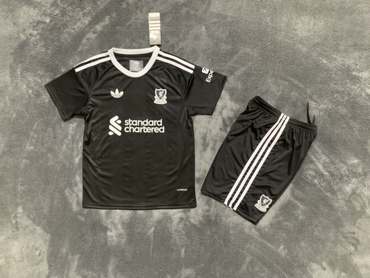 Maillots de gardien de but Liverpool Black pour enfants 25/26