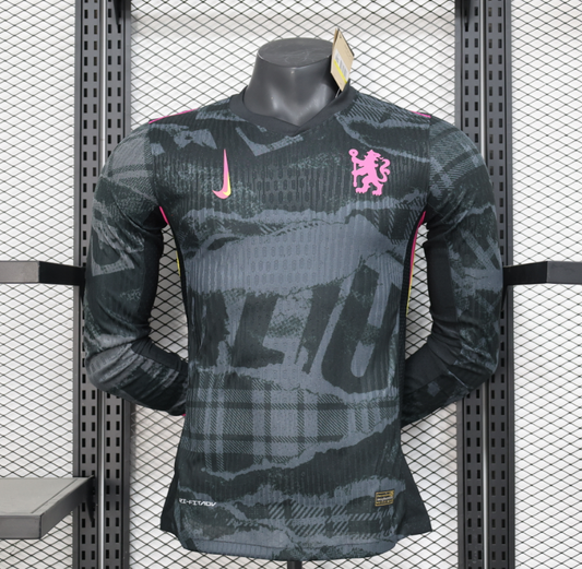Version Joueur 25/26 Chelsea deuxième maillot extérieur à manches longues