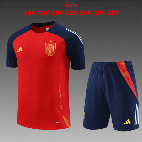 Maillots d'entraînement rouges pour enfants Espagne 24/25