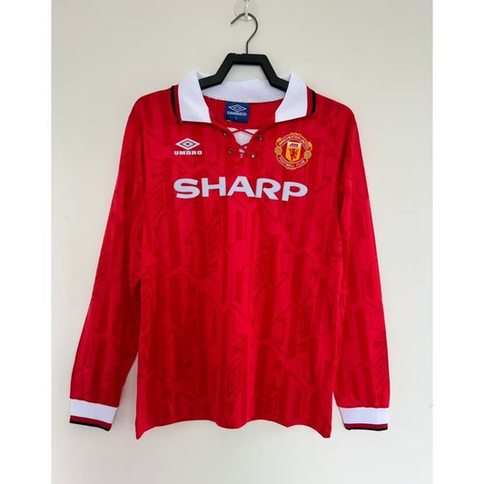 Maillot rétro 92/94 Manchester United Domicile Manches longues