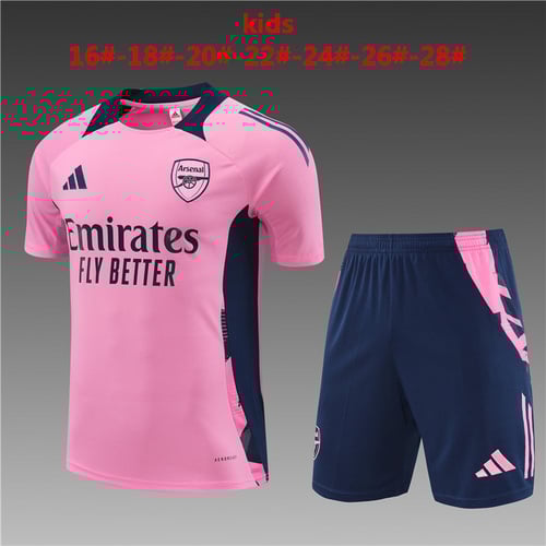 Maillots d'entraînement roses pour enfants d'Arsenal 24/25