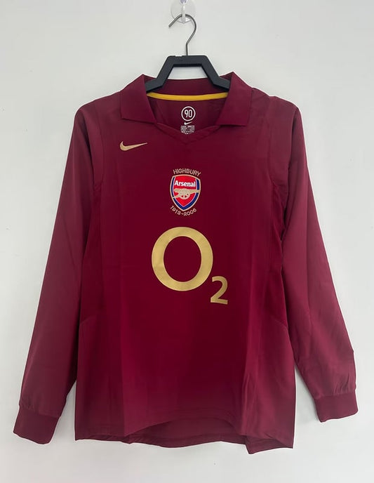 Maillot rétro 05/06 Arsenal domicile manches longues