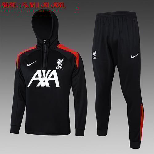 Survêtement à capuche et demi-zip Liverpool 24/25 noir