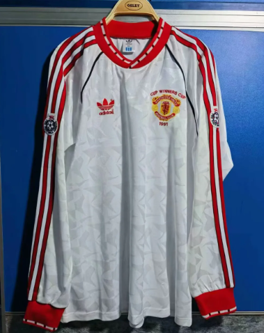 Maillot extérieur rétro 91/92 Manchester United à manches longues