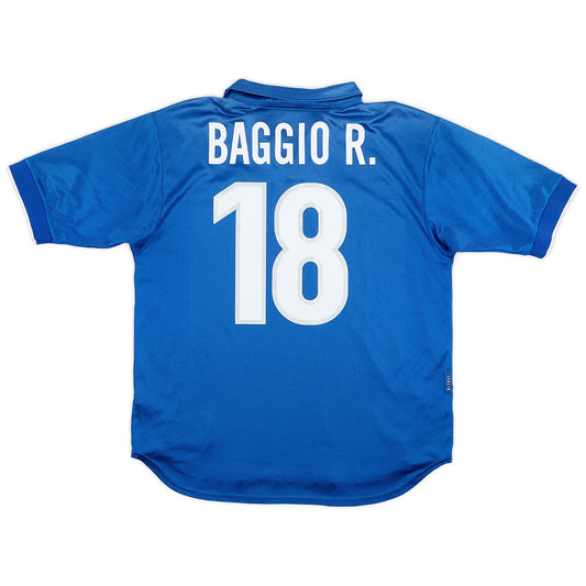 Maillot rétro Baggio R. 18 Italie Domicile Coupe du Monde 1998