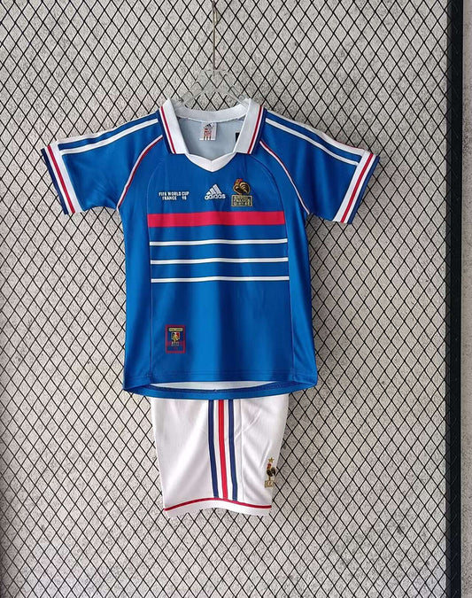 Maillots rétro enfants 1998 France Domicile