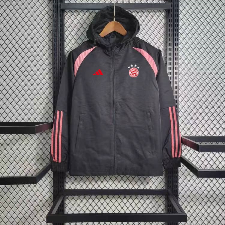 Coupe-vent noir et rose Bayern 24/25