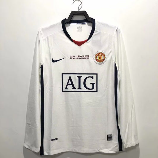 Maillot rétro à manches longues Manchester United Extérieur 08/09
