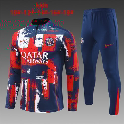 Survêtement PSG rouge bleu demi-zip enfant 24/25 Camouflage
