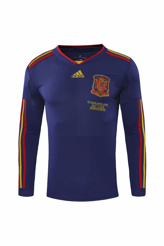 Maillot extérieur rétro Espagne 2010 à manches longues