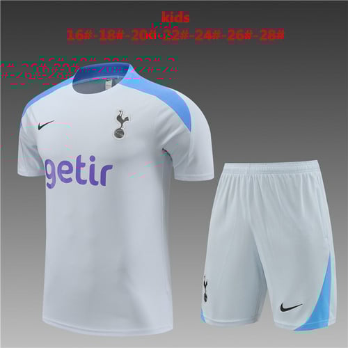 Maillots d'entraînement Tottenham gris clair pour enfants 24/25