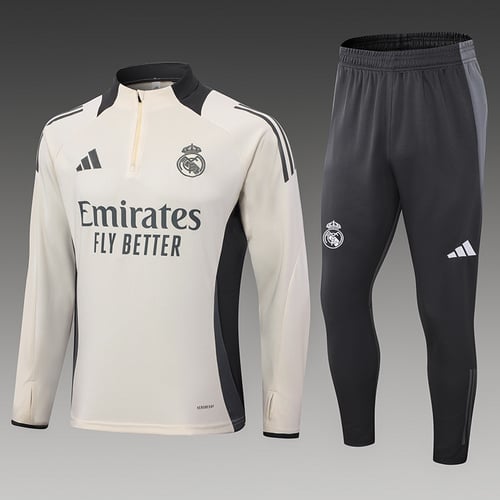 Survêtement beige demi-zip Real Madrid 24/25