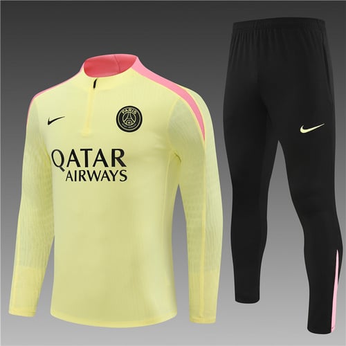 Survêtement PSG jaune clair demi-zip 24/25