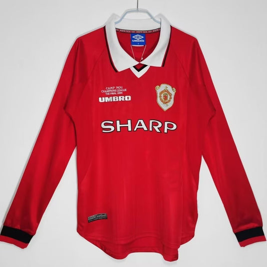 Maillot rétro 99/00 Manchester United Domicile Manches longues