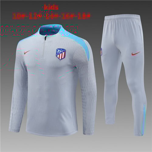 Survêtement demi-zip gris Atletico Madrid 24/25 pour enfant