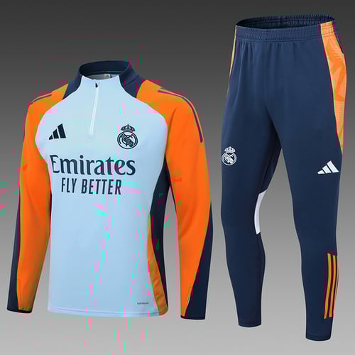 Survêtement demi-zip bleu clair 24/25 Real Madrid