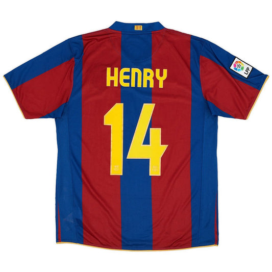 Maillot rétro domicile Henry 14 Barcelone 50e anniversaire 2007/08