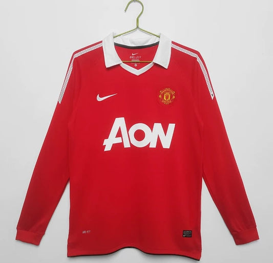 Maillot rétro à manches longues Manchester United Domicile 10/11