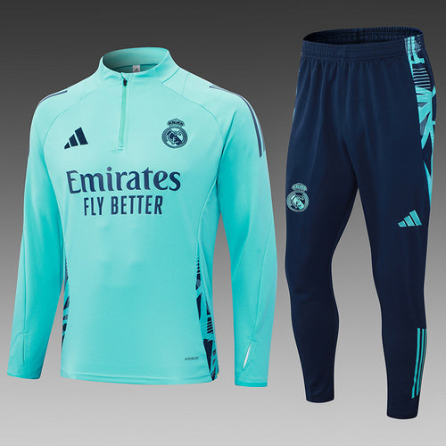 Survêtement demi-zip vert clair 24/25 Real Madrid