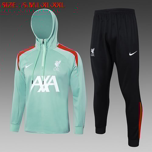 Survêtement à capuche et demi-zip Liverpool 24/25 Vert haricot