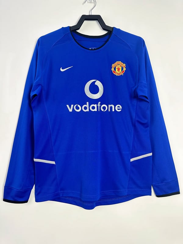 Maillot rétro à manches longues Manchester United 2002/03, deuxième extérieur
