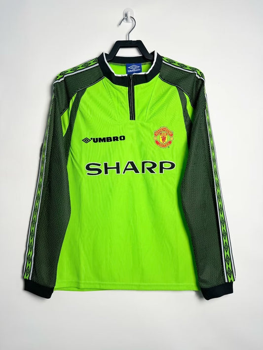 Maillot de gardien de but rétro de Manchester United 1998/99 à manches longues