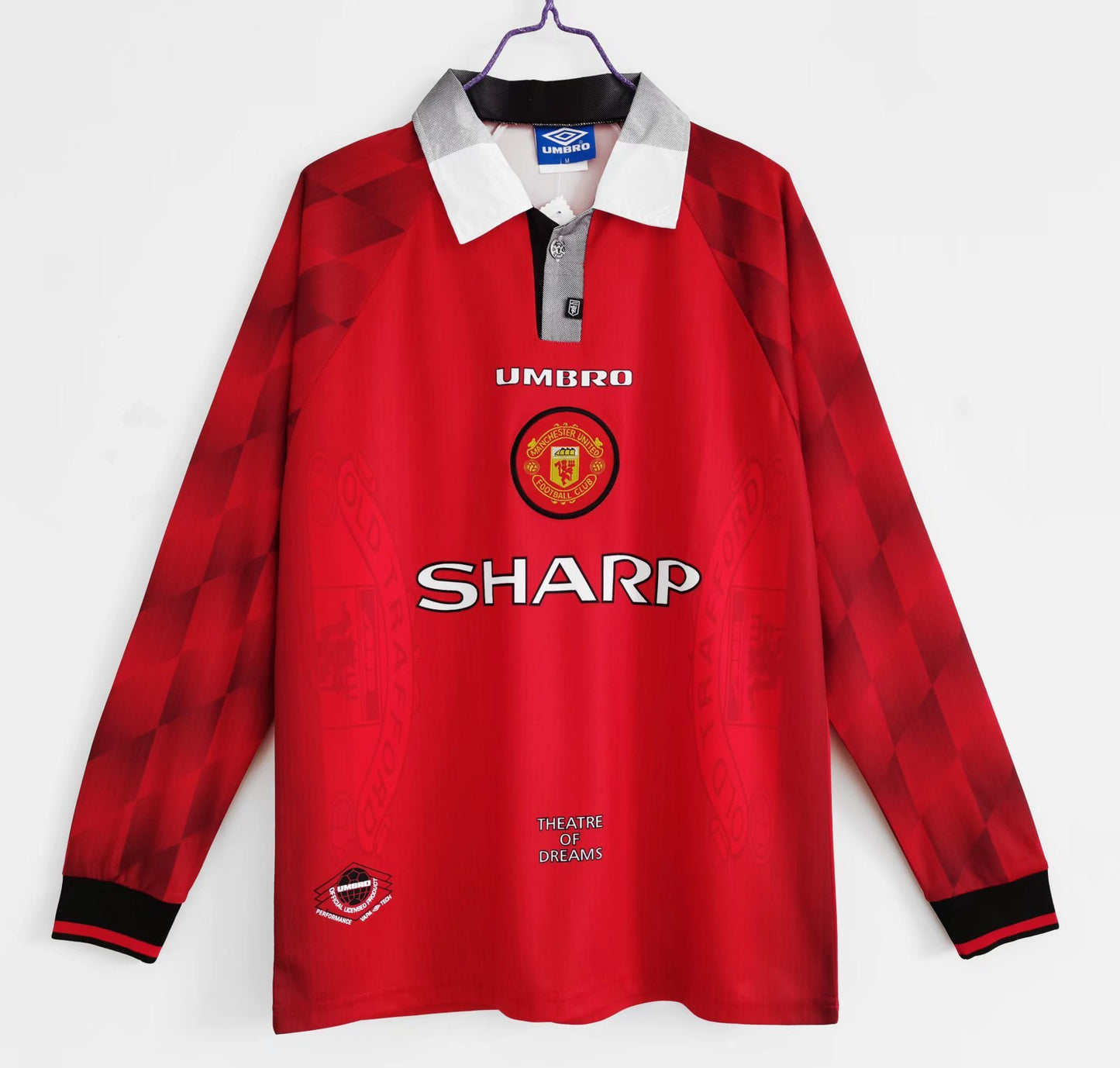 Maillot rétro 96/97 Manchester United Domicile manches longues