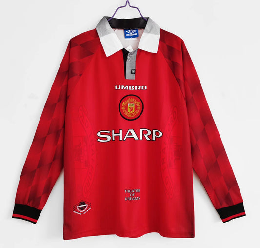 Maillot rétro 96/97 Manchester United Domicile manches longues