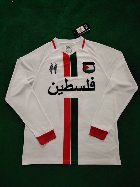Maillot à manches longues blanc Palestine version 24/25 pour supporters