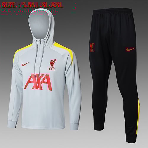 Survêtement à capuche et demi-zip Liverpool 24/25 gris foncé