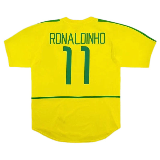 Maillot rétro Brésil Ronaldinho 11 domicile Coupe du monde 2002