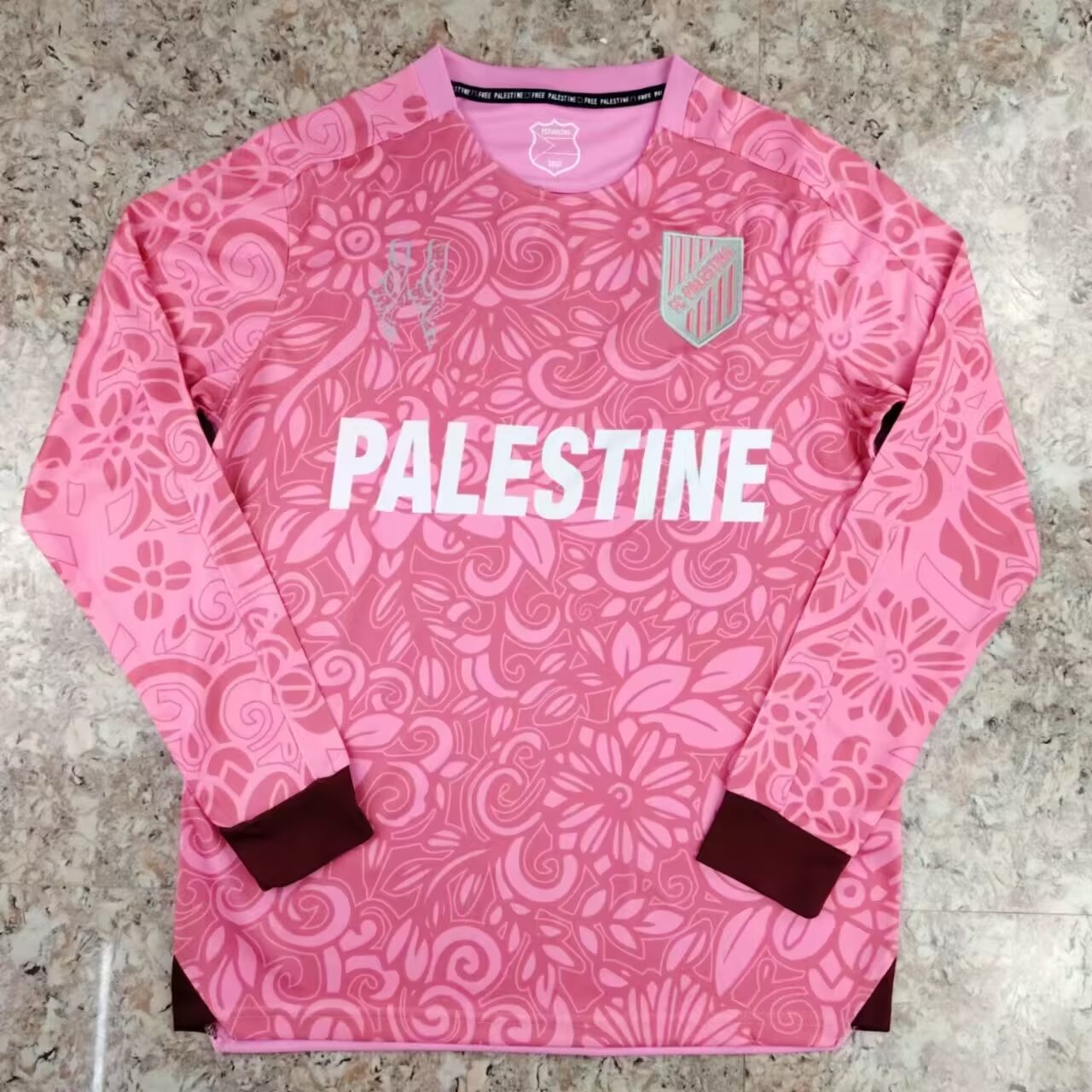 Fans Version 23/24 Palestine Manches longues Camouflage rose Anglais