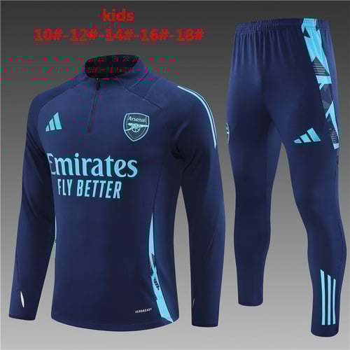 Survêtement Arsenal bleu royal à demi-zip pour enfant 24/25