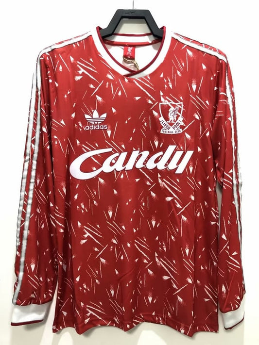 Maillot rétro à manches longues Liverpool Domicile 1989/91