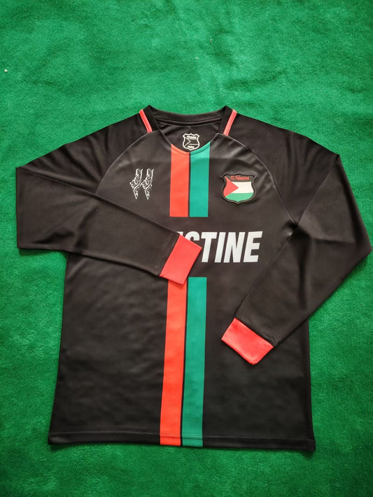 T-shirt noir à manches longues Palestine version 24/25 pour fans