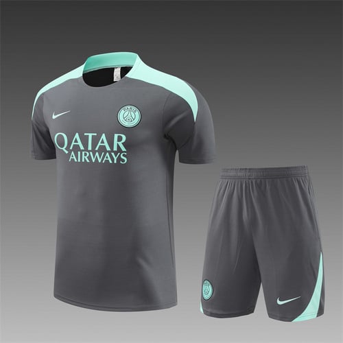Maillots d'entraînement PSG 24/25 gris foncé et bleu clair