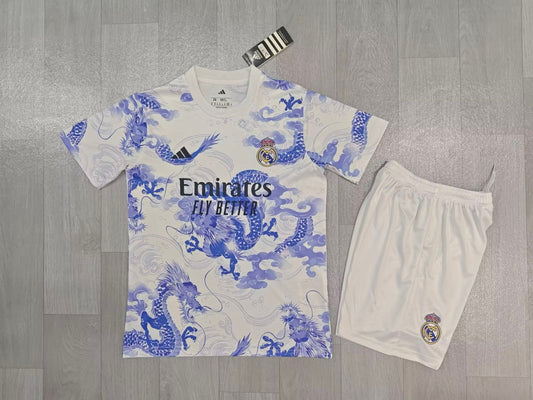 25/26Kids kits Real Madrid Chinese Loong Blue White