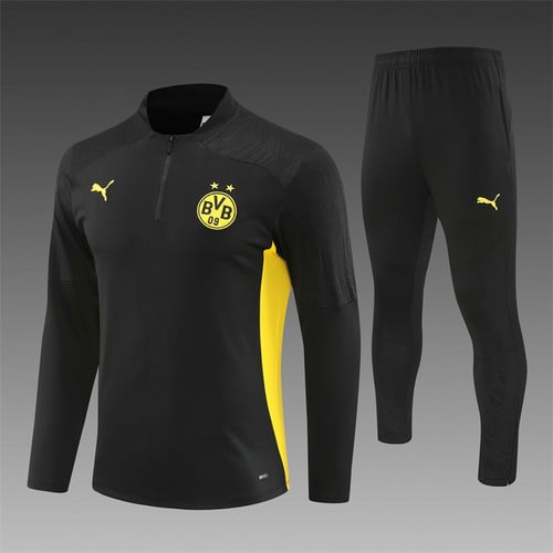 Survêtement noir demi-zip Dortmund 24/25