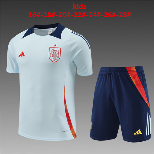 Maillots d'entraînement bleu clair pour enfants Espagne 24/25