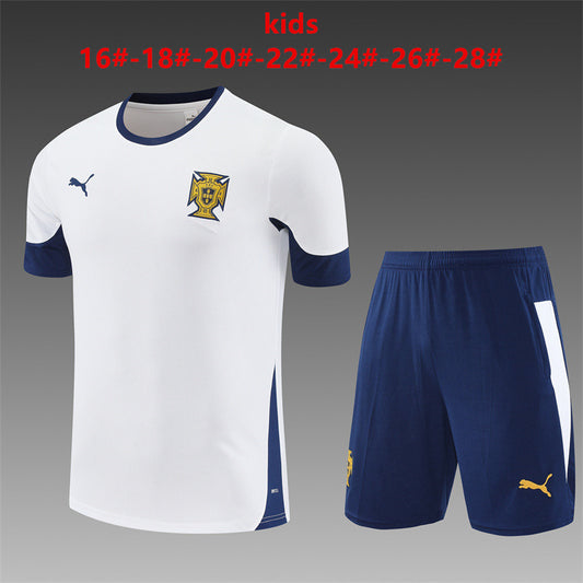 Maillots d'entraînement blancs pour enfants Portugal 25/26